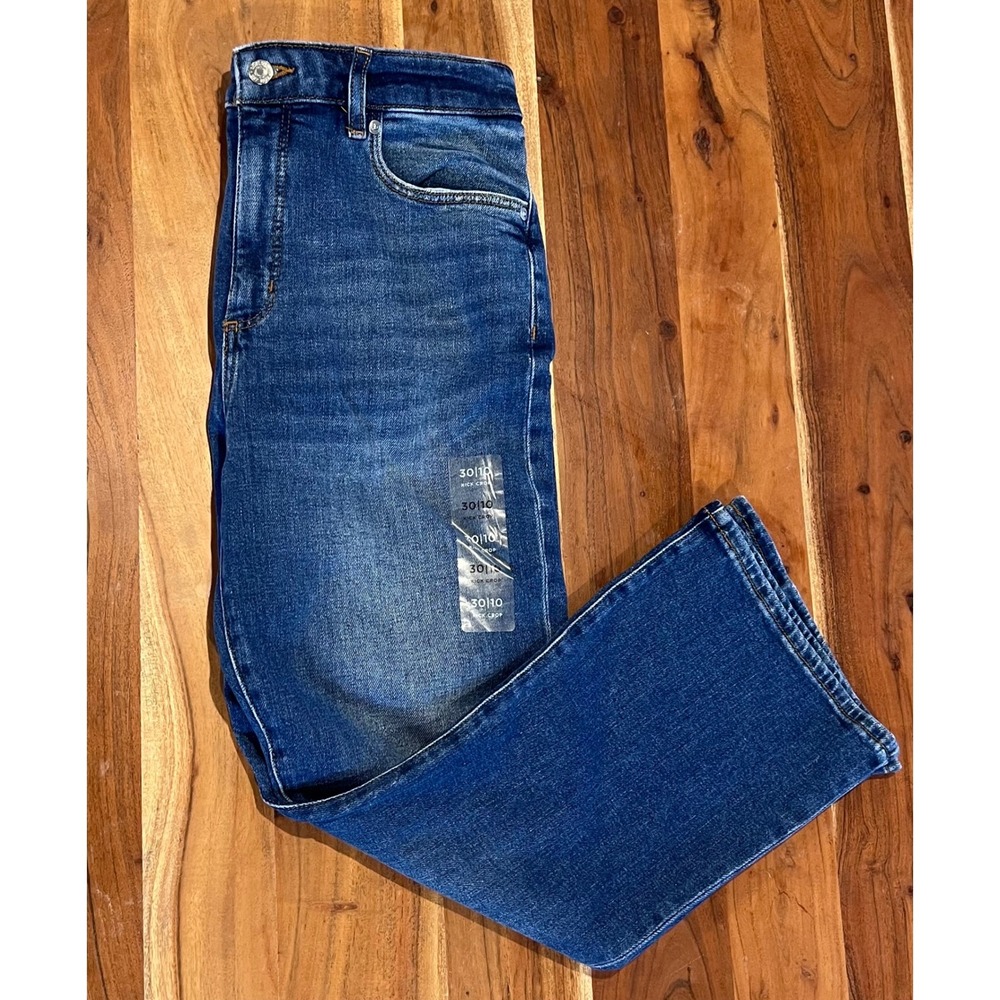 Loft The Kick Crop Jeans High Rise Curvy Blue Denim 30/10 NWT